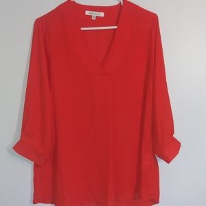 Orange crepe blouse